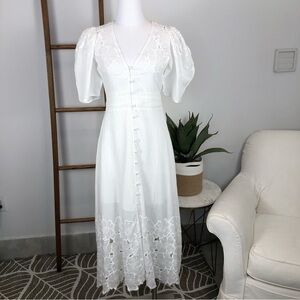 VERONICA Beard White Hope Dress eyelet embroidery NWT 2